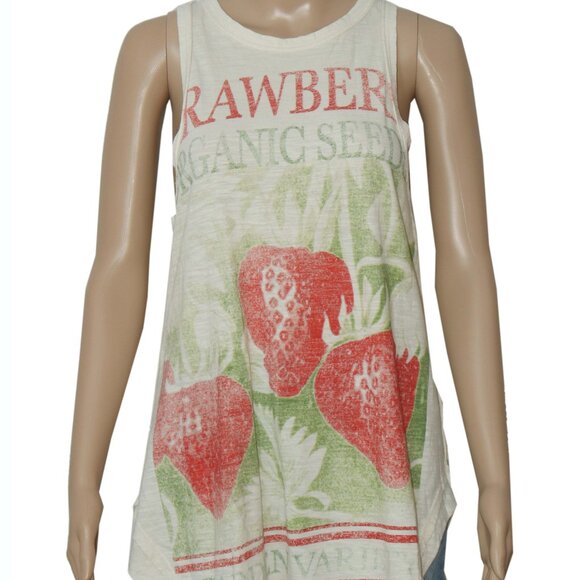 Free People We The Free Rosie Graphic Tank Sleeveless Racerback Top M - Picture 3 of 6